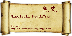 Misolszki Kerény névjegykártya